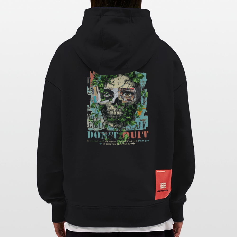 Persephi, Totenkopf, 1st | Heavyweight Oversized Bio Hoodie, Unisex - SOLID BLACK