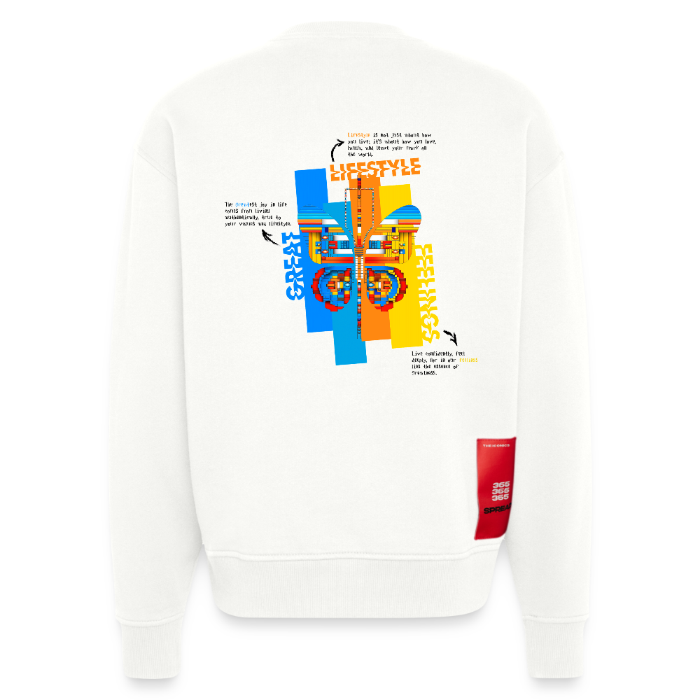 Nebularis, Schmetterling, 1st | Heavyweight Oversized Bio Sweater, Unisex - OFF WHITE