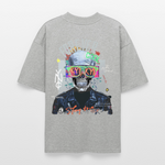 Fenriswolf, Totenkopf, 1st | Blaster, Oversize Bio T-Shirt, Unisex - Grau meliert