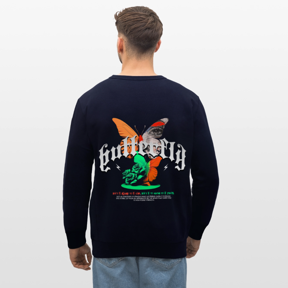 Noşîrêwan, Schmetterling, 1st | Roller, Unisex Bio-Sweatshirt - Navy