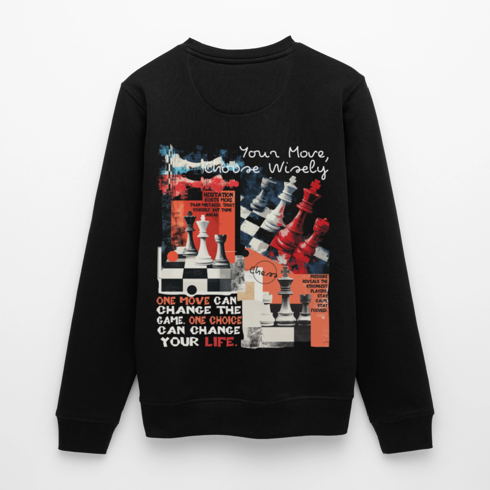 Heraa, Schach, 1st | Roller, Unisex Bio-Sweatshirt - Schwarz