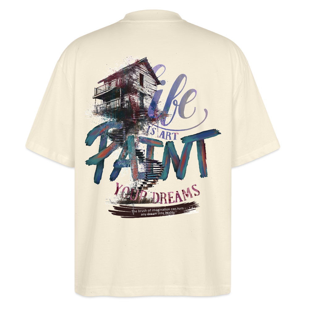 Ignisvar, Haus, 1st | Blaster, Oversize Bio T-Shirt, Unisex - Weißgrau