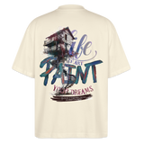 Ignisvar, Haus, 1st | Blaster, Oversize Bio T-Shirt, Unisex - Weißgrau