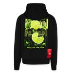 Kali, Limette, 1st | Heavyweight Oversized Bio Zip Hoodie, Unisex - SOLID BLACK