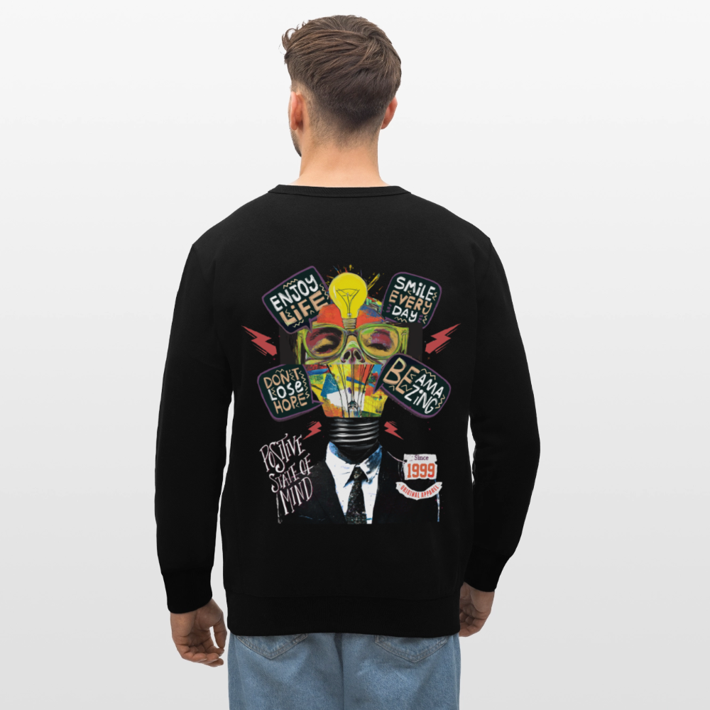 Dandan, Glühbirne, 1st | Roller, Unisex Bio-Sweatshirt - Schwarz