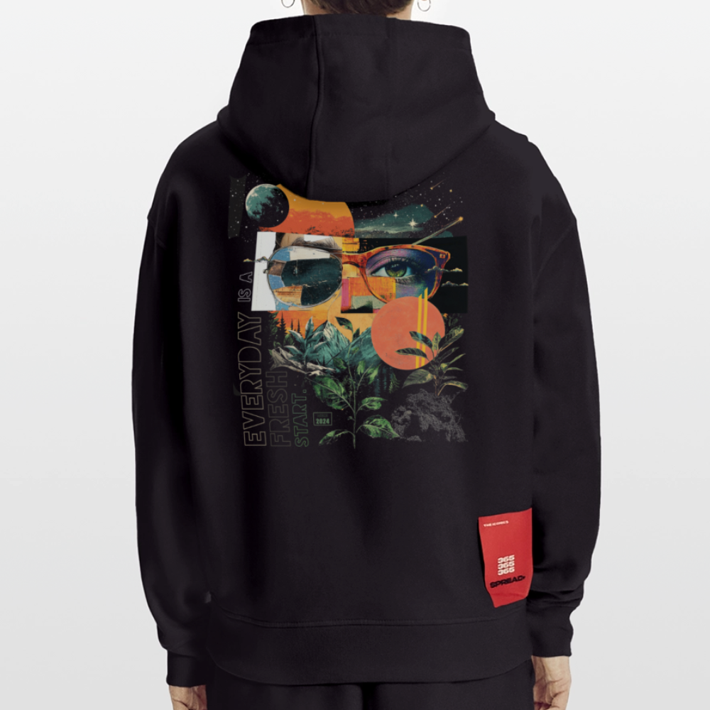 Izanagi, Sonnenbrille, 1st | Heavyweight Oversized Bio Hoodie, Unisex - SOLID BLACK