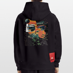 Izanagi, Sonnenbrille, 1st | Heavyweight Oversized Bio Hoodie, Unisex - SOLID BLACK
