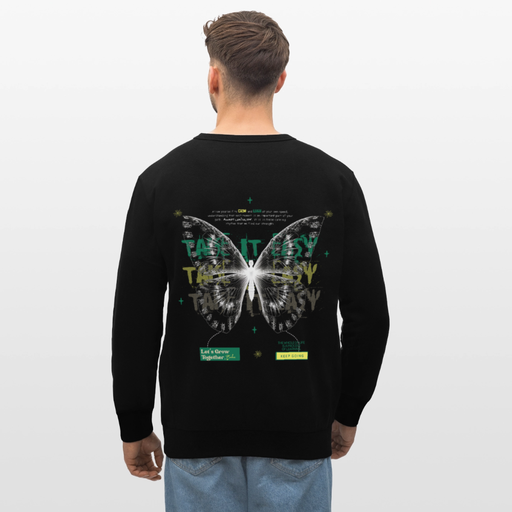 Hesinkar, Schmetterling, 1st | Roller, Unisex Bio-Sweatshirt - Schwarz