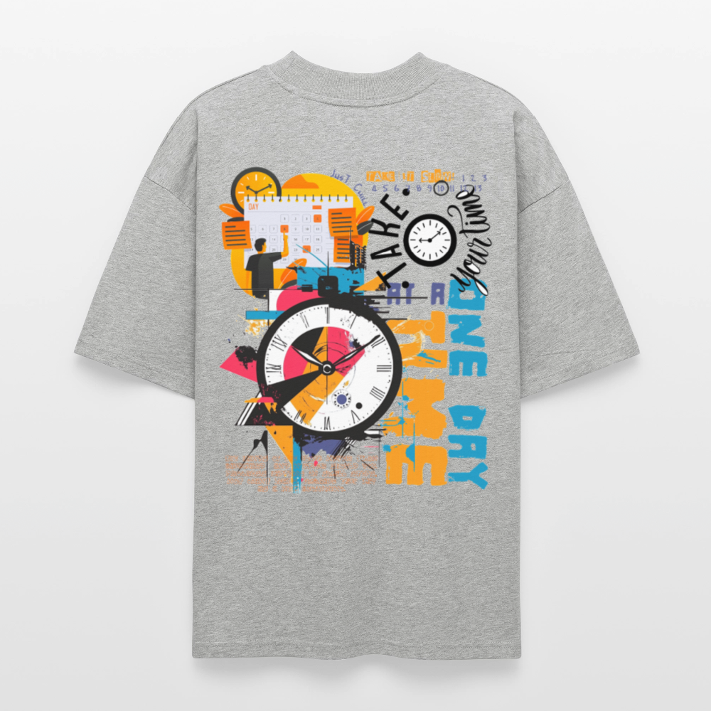 Arkenthos, Uhr, 1st | Blaster, Oversize Bio T-Shirt, Unisex - Grau meliert