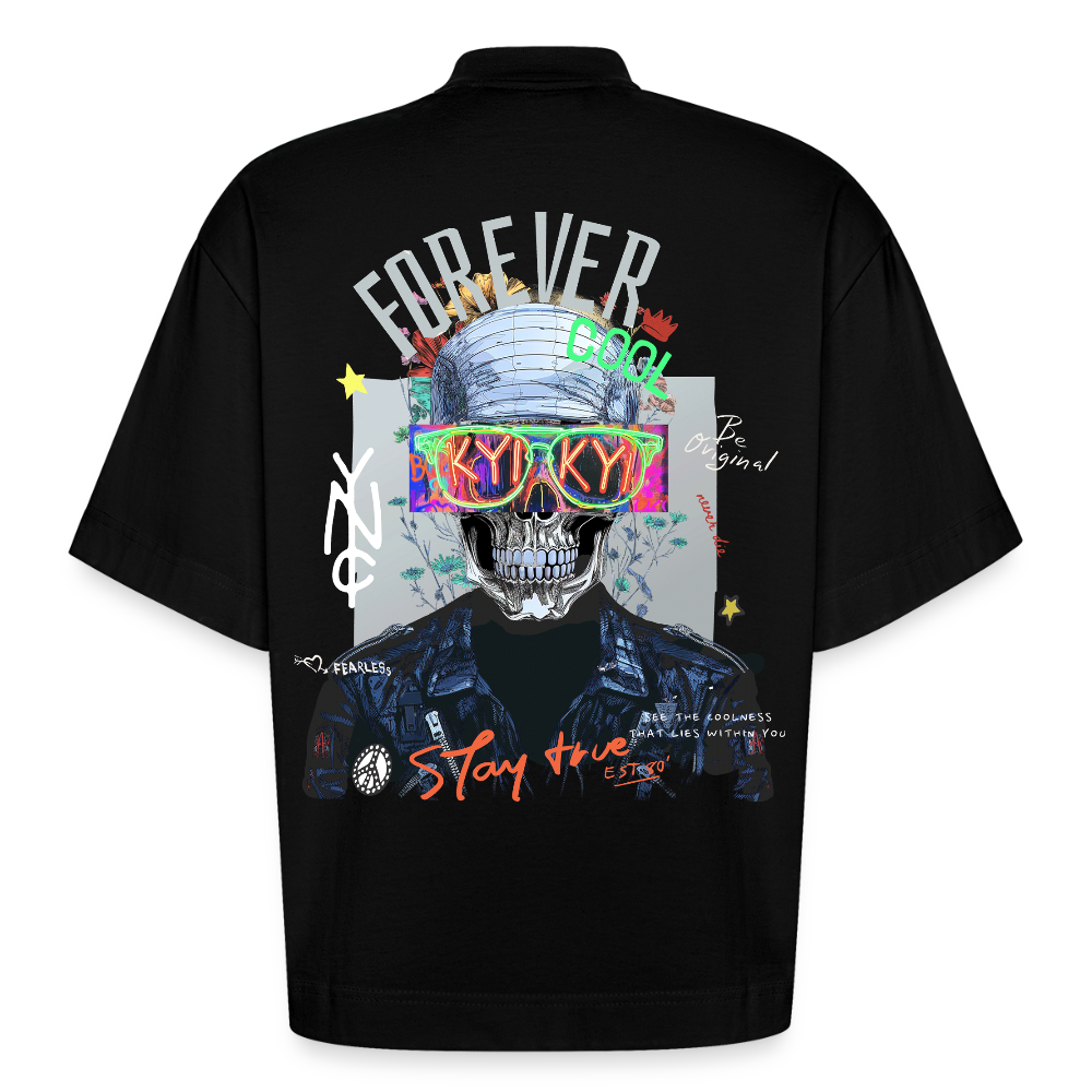 Fenriswolf, Totenkopf, 1st | Boxy, Heavyweight Bio T-Shirt, Unisex - SOLID BLACK