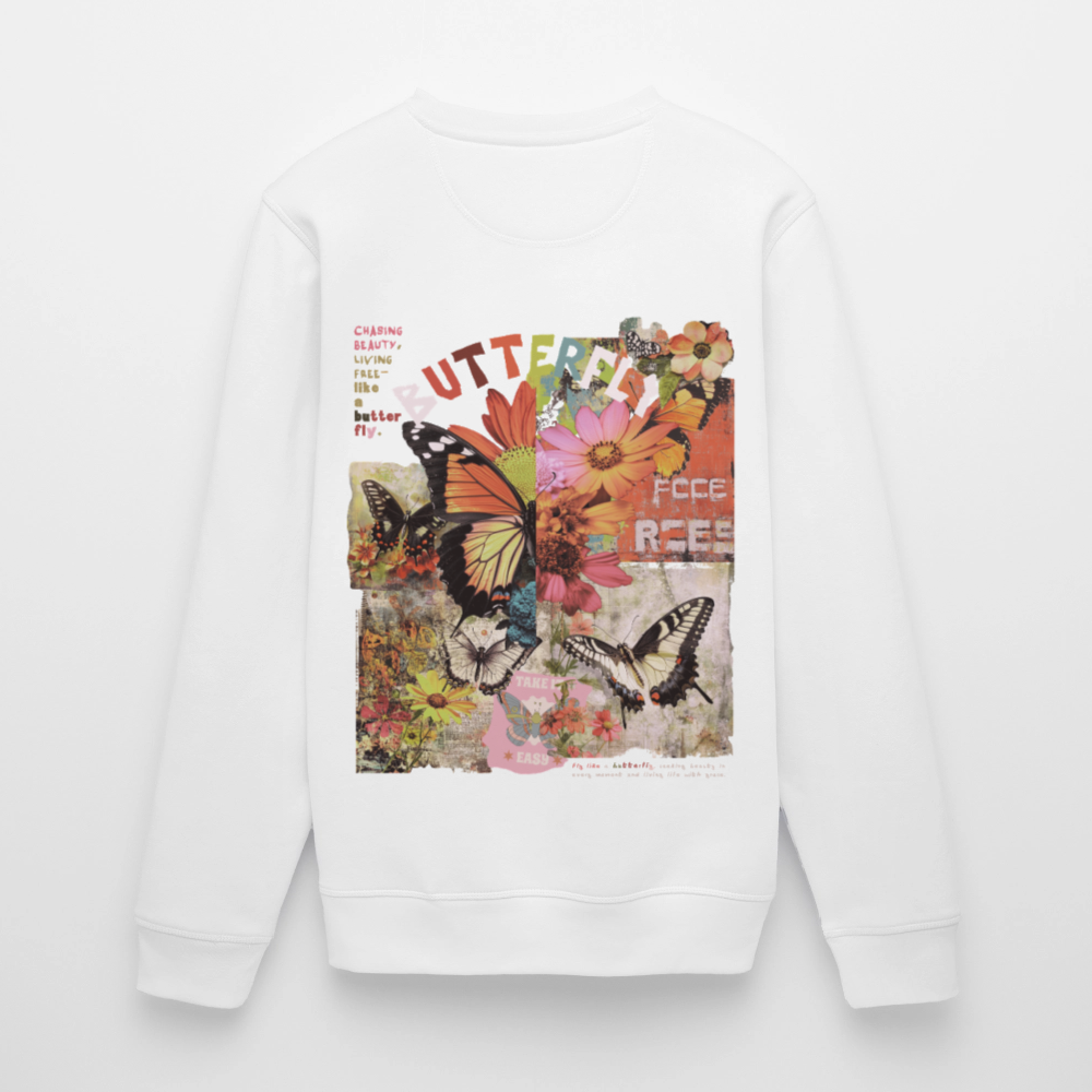 Azaroth, Schmetterling, 1st | Roller, Unisex Bio-Sweatshirt - Weiß