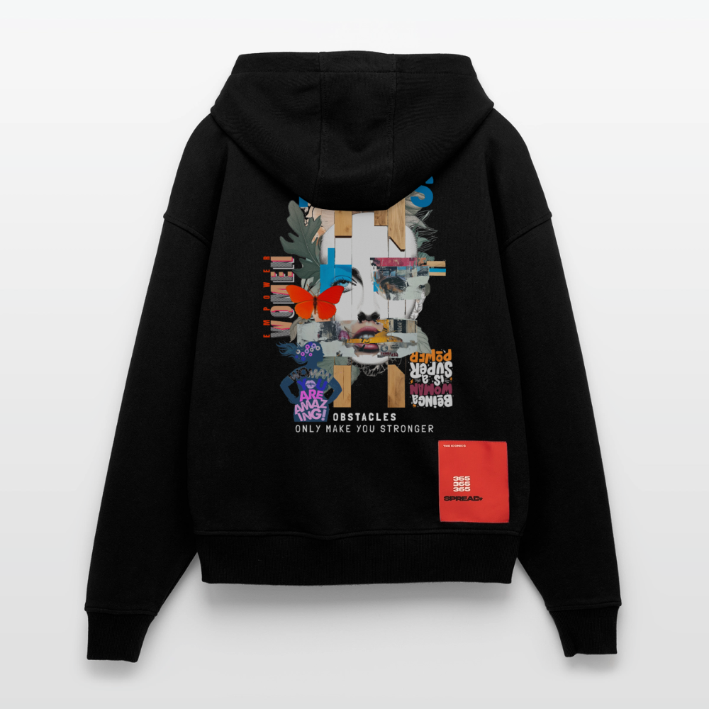 Nerthus, Gesicht, 1st | Heavyweight Oversized Bio Zip Hoodie, Unisex - SOLID BLACK