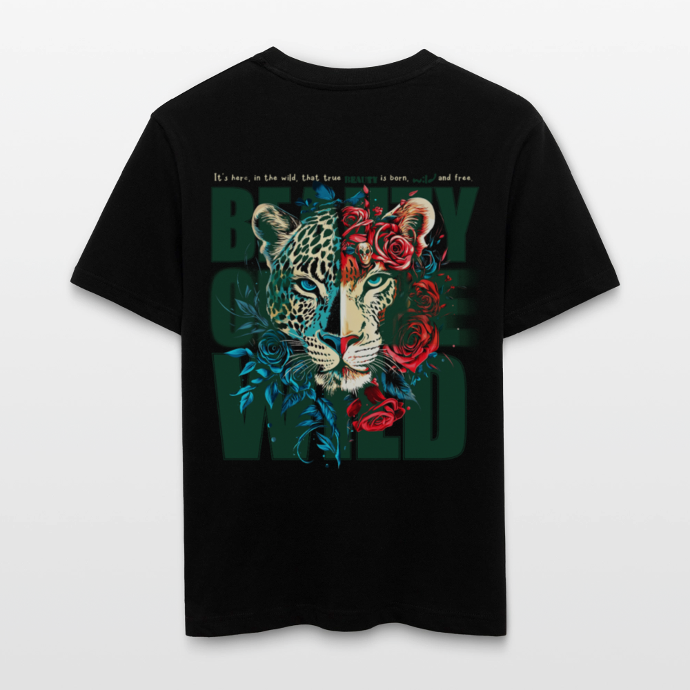 Irise, Leopard, 1st | Essential, Relaxed Fit Unisex Bio T-Shirt - Schwarz