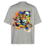 Kepleris, Tiger, 1st | Blaster, Oversize Bio T-Shirt, Unisex - Grau meliert