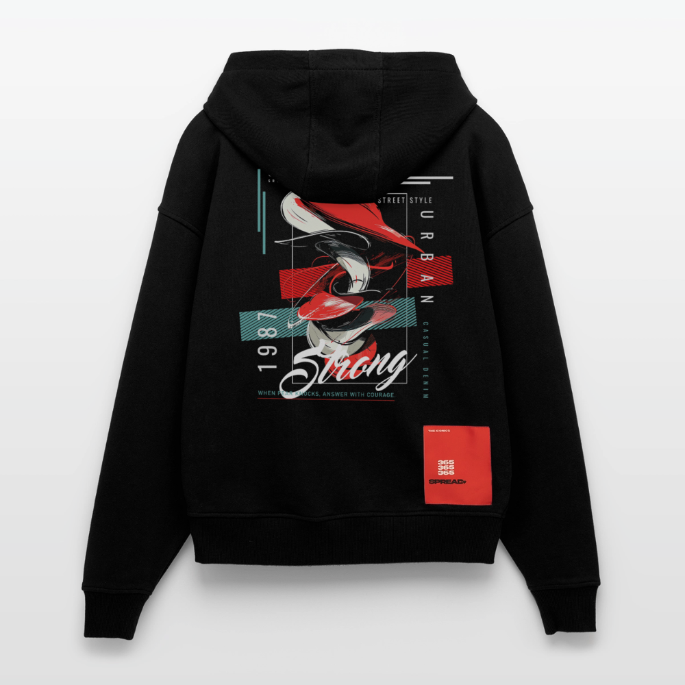 Guanyin, Muschel, 1st | Heavyweight Oversized Bio Zip Hoodie, Unisex - SOLID BLACK