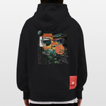 Izanagi, Sonnenbrille, 1st | Heavyweight Oversized Bio Hoodie, Unisex - SOLID BLACK