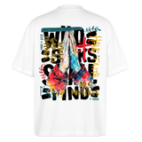 Therondir, Beten, 1st | Blaster, Oversize Bio T-Shirt, Unisex - Weiß