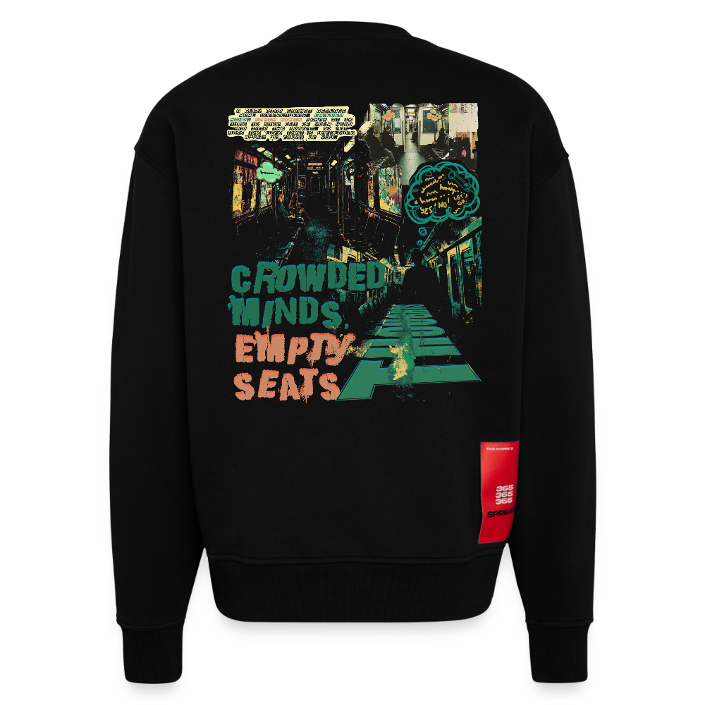 Gaian, U-Bahn, 1st | Heavyweight Oversized Bio Sweater, Unisex - SOLID BLACK