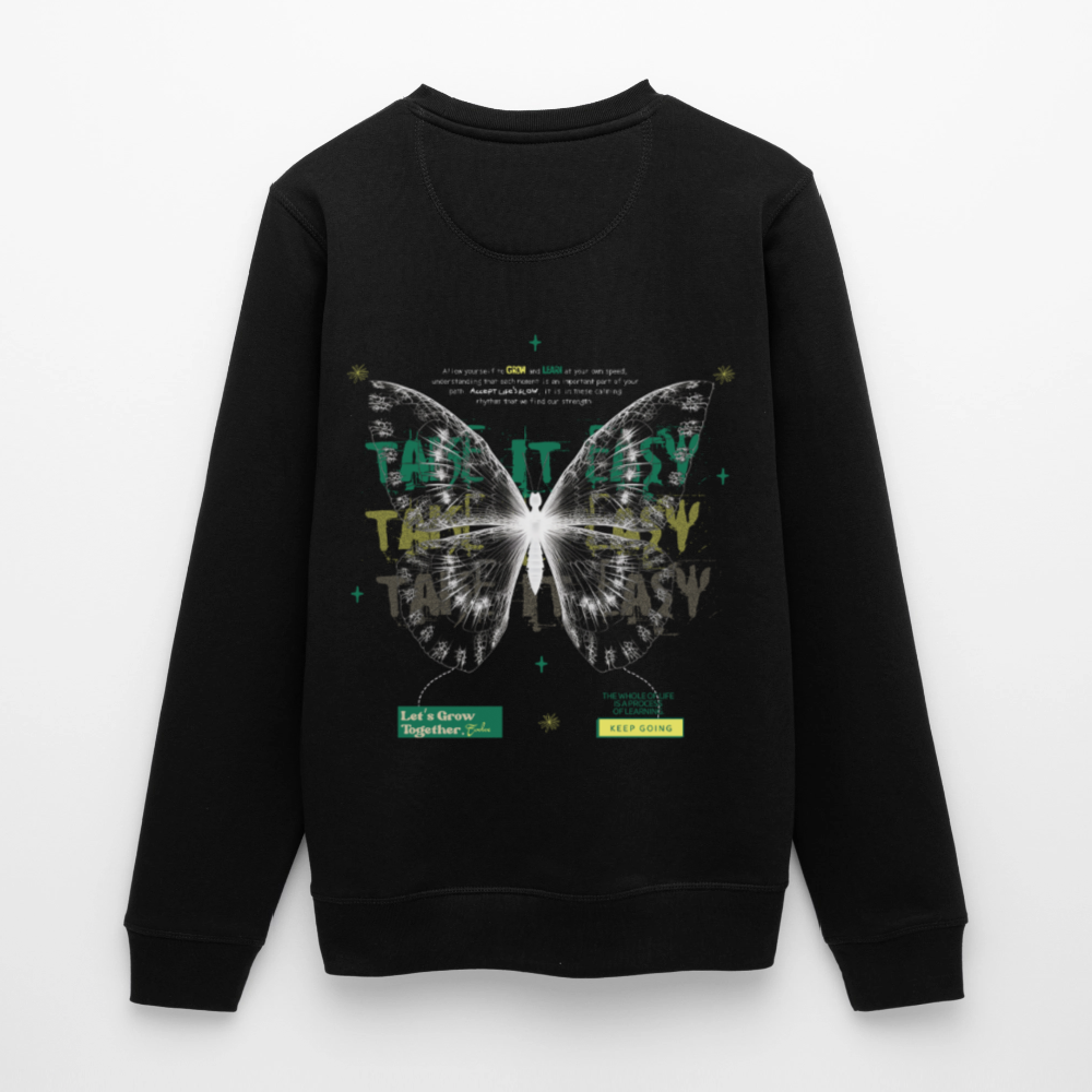 Hesinkar, Schmetterling, 1st | Roller, Unisex Bio-Sweatshirt - Schwarz