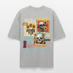 Odysseus2, Totenköpfe, 1st | Blaster, Oversize Bio T-Shirt, Unisex - Grau meliert
