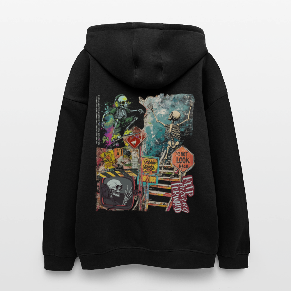 Tangaroa , Skelet, 1st | Freshhood, Oversized Unisex Hoodie - Schwarz