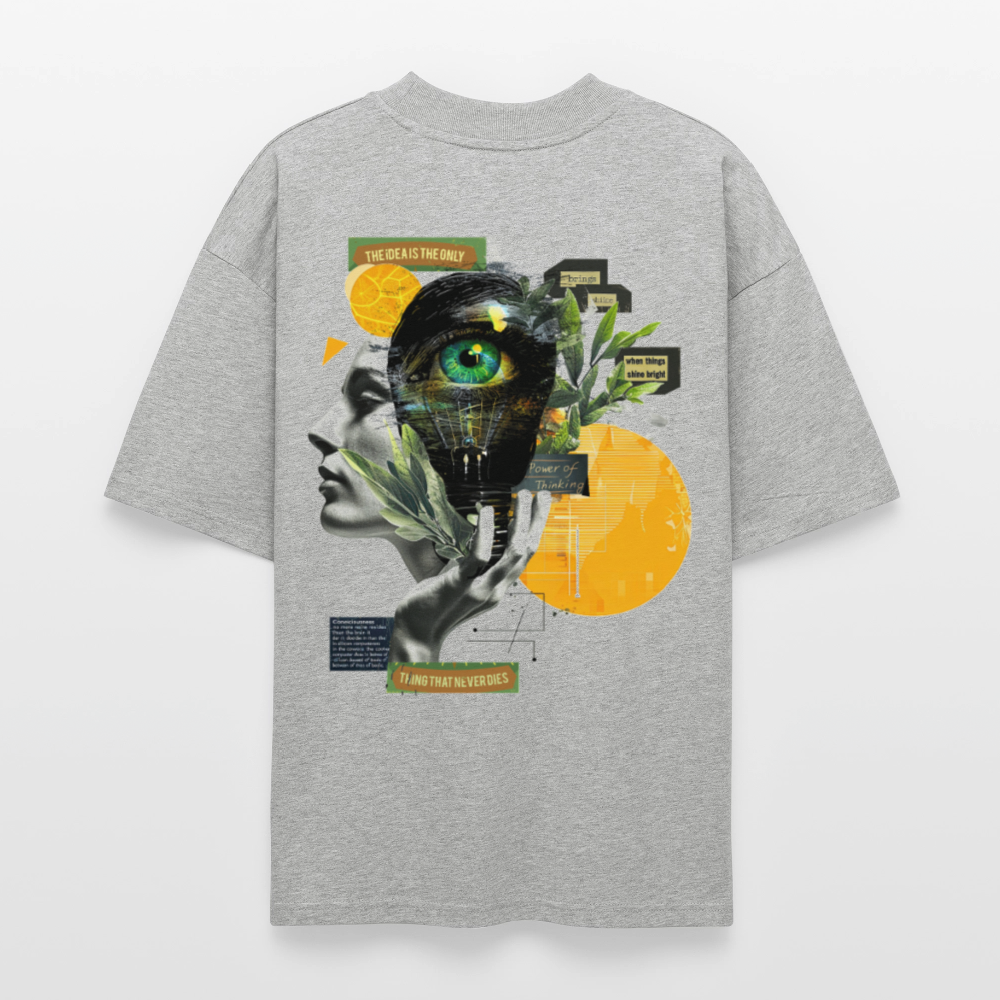 Stellara, Glühbirne, 1st | Blaster, Oversize Bio T-Shirt, Unisex - Grau meliert