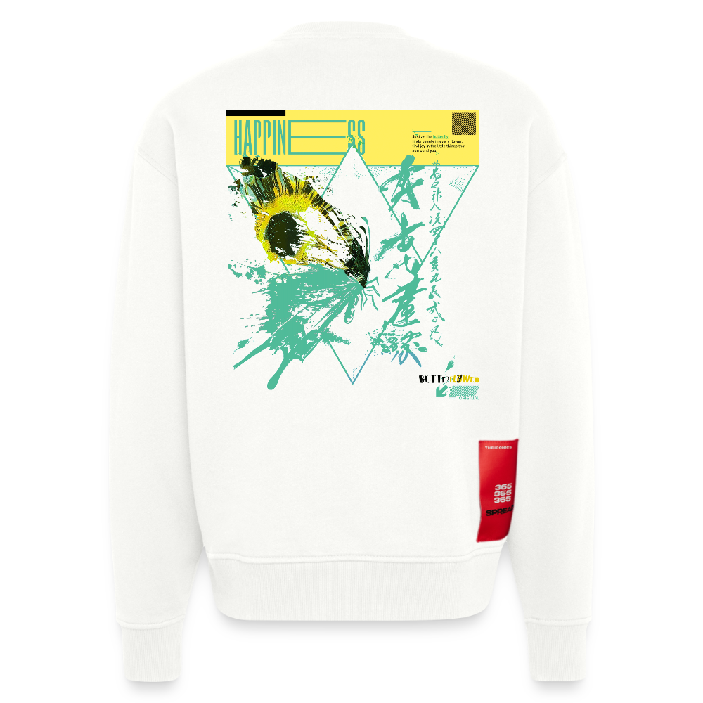 Solvatrix, Schmetterling, 1st | Heavyweight Oversized Bio Sweater, Unisex - OFF WHITE
