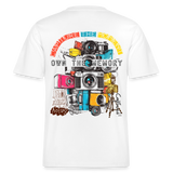Zarethor, Kamera, 1st | Essential, Relaxed Fit Unisex Bio T-Shirt - Weiß