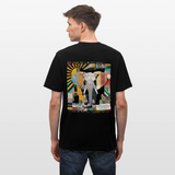 Thanatain, Elefant, 1st | Essential, Relaxed Fit Unisex Bio T-Shirt - Schwarz