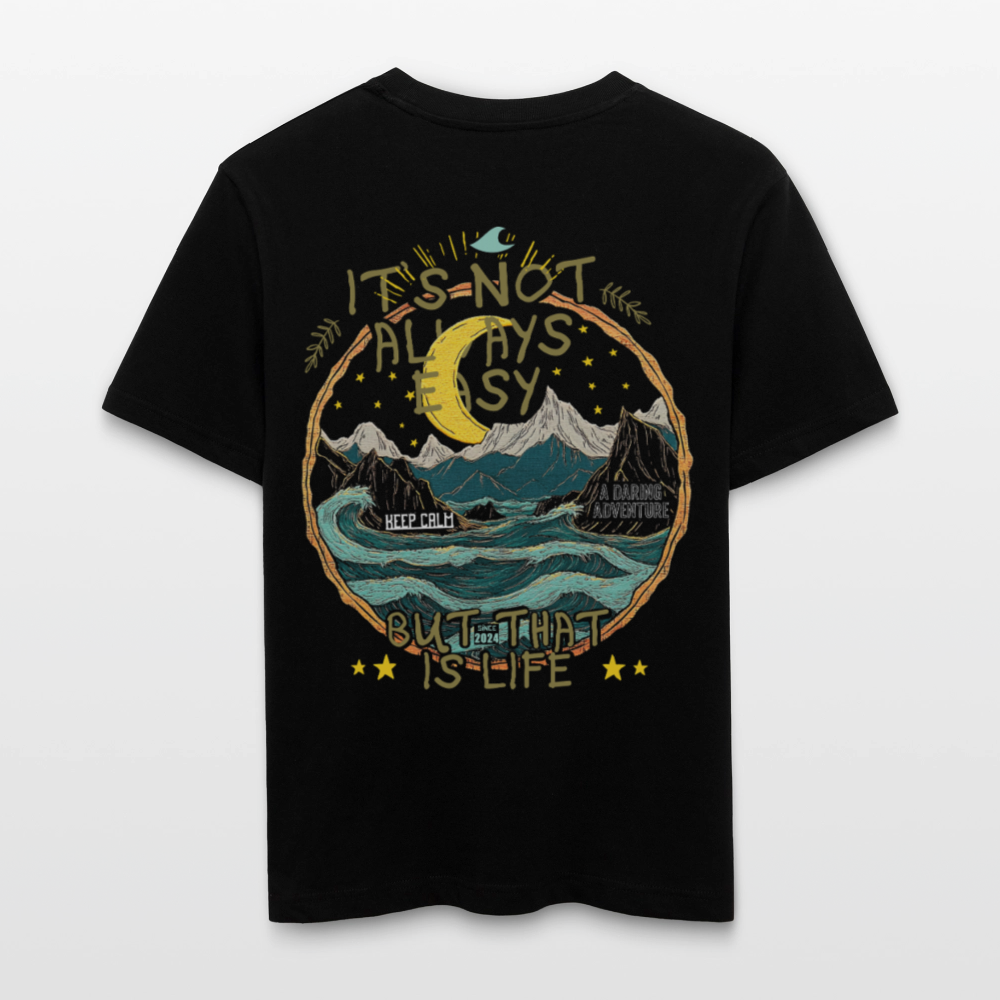 Izanami, Berge, 1st | Essential, Relaxed Fit Unisex Bio T-Shirt - Schwarz