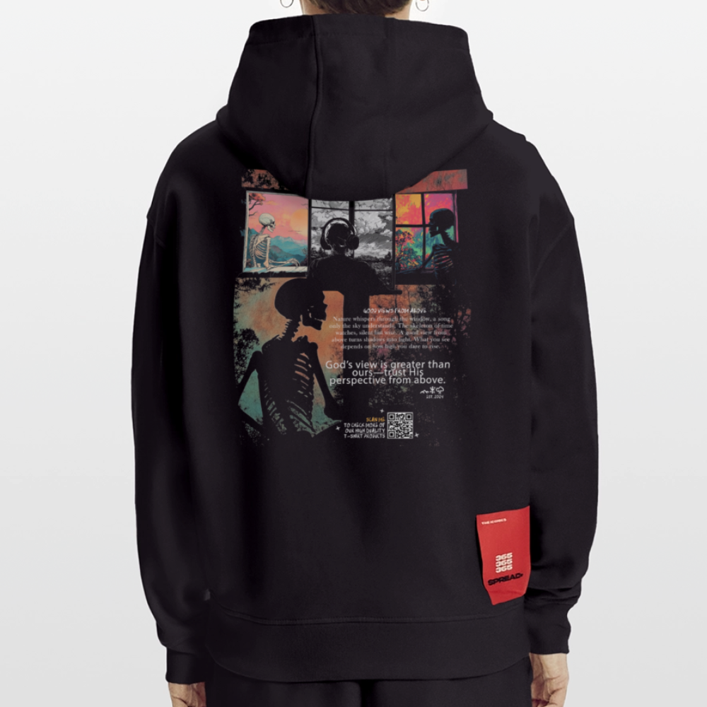 Erosan, Fenster, 1st | Heavyweight Oversized Bio Hoodie, Unisex - SOLID BLACK