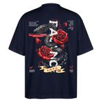 Hephani, Schlange, 1st | Blaster, Oversize Bio T-Shirt, Unisex - Navy