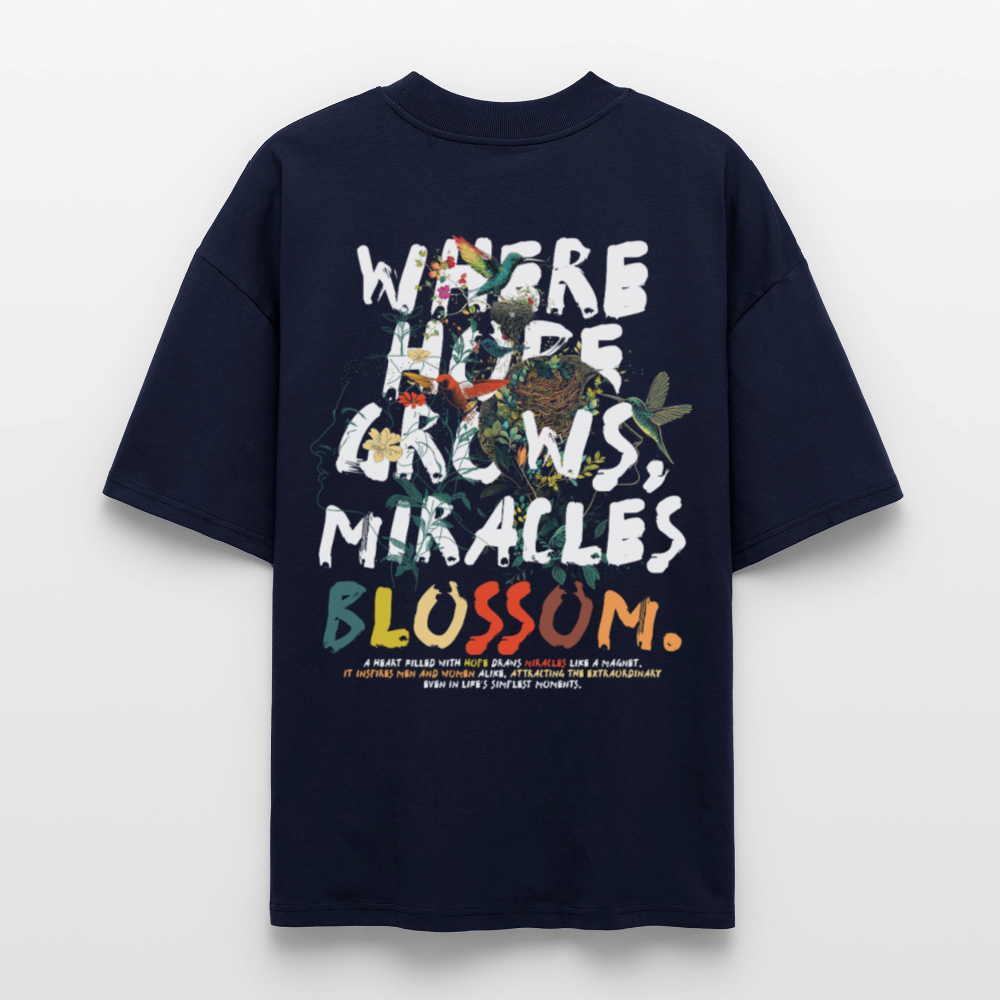 Quetzalcoatl, Vogel, 1st | Blaster, Oversize Bio T-Shirt, Unisex - Navy