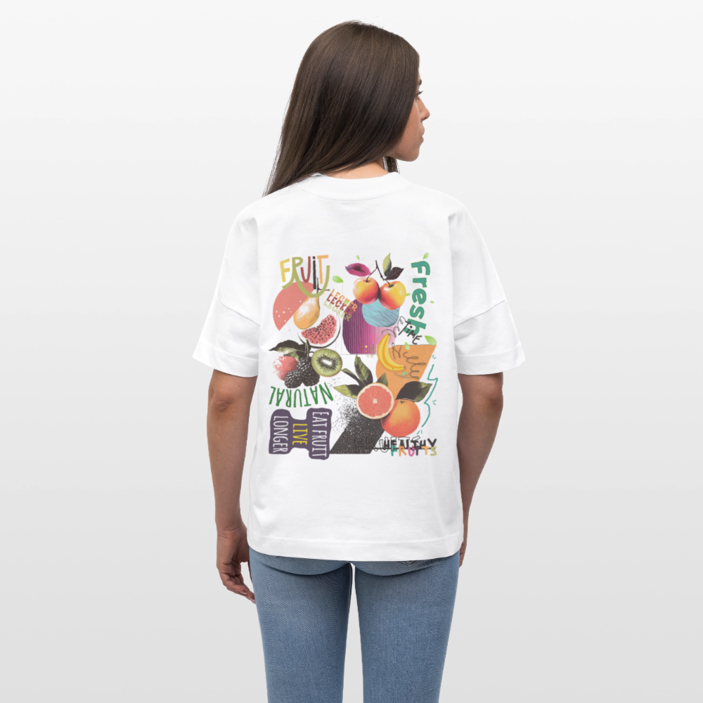 Xerathis, Obst, 1st | Blaster, Oversize Bio T-Shirt, Unisex - Weiß