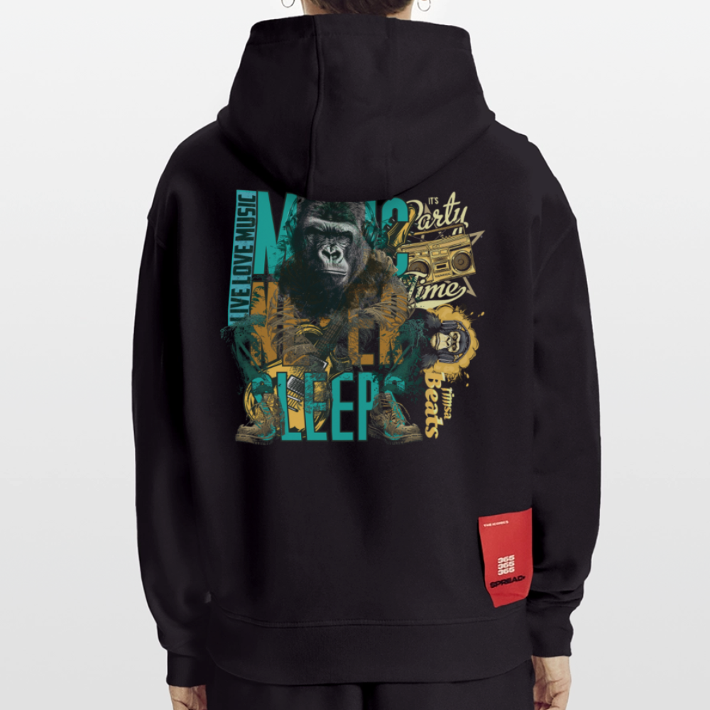 Herakles, Gorilla, 1st | Heavyweight Oversized Bio Hoodie, Unisex - SOLID BLACK