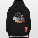 Gulperî, Glühbirne, 1st | Heavyweight Oversized Bio Hoodie, Unisex - SOLID BLACK