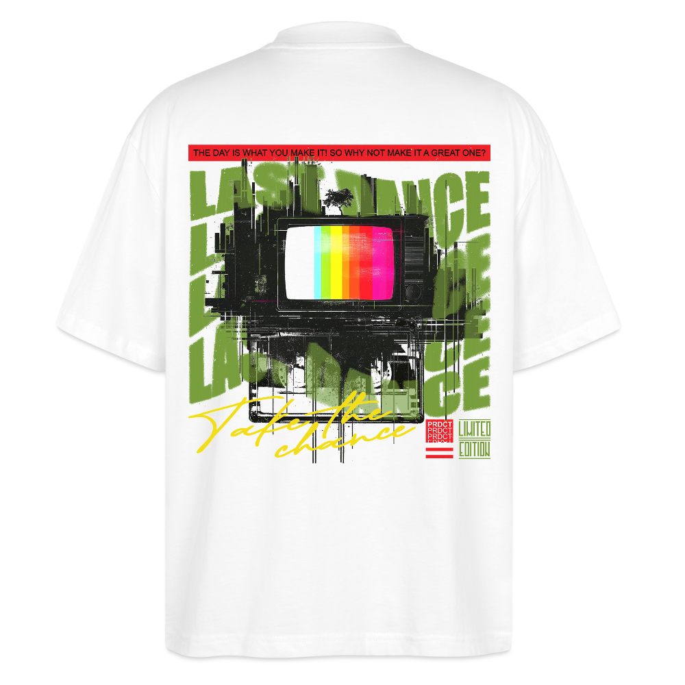 Oblivionis, Fernseher, 1st | Blaster, Oversize Bio T-Shirt, Unisex - Weiß