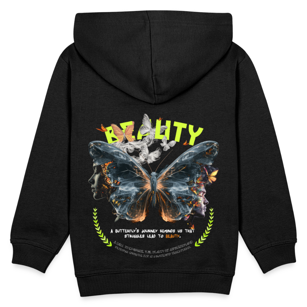 Harith, Schmetterling, 1st | Kinder Hoodie - Schwarz