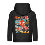Solvarion, Stopp, 1st | Kinder Zip Hoodie - Schwarz