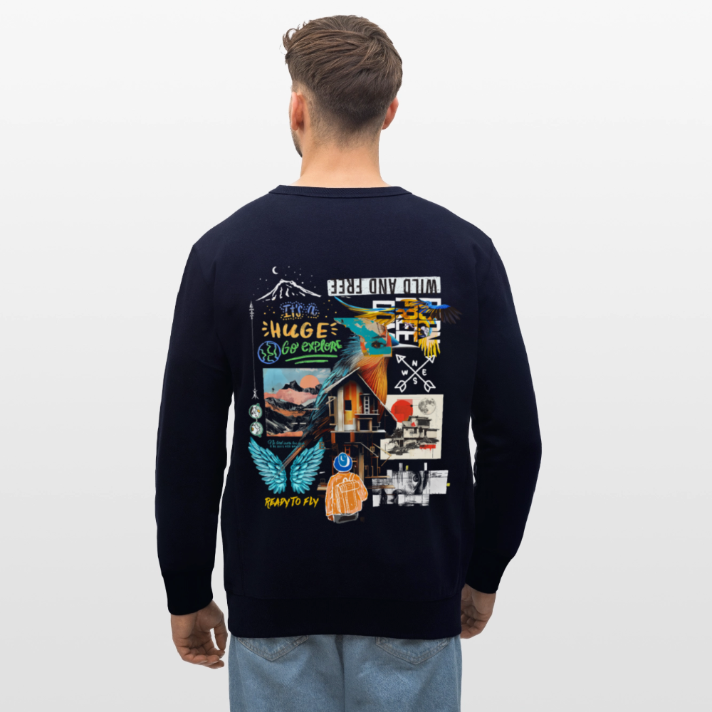 Nüwa, Wandern, 1st | Roller, Unisex Bio-Sweatshirt - Navy