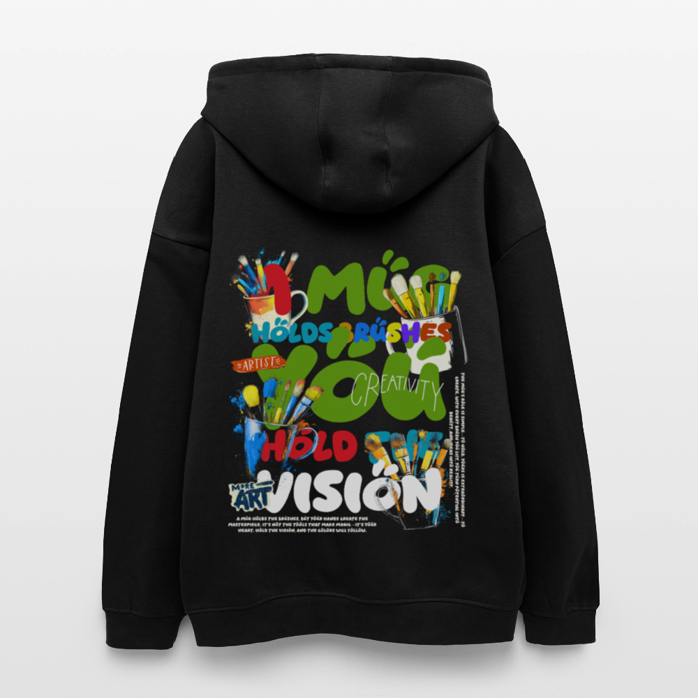 Thesean, Pinsel, 1st | Freshhood, Oversized Unisex Hoodie - Schwarz
