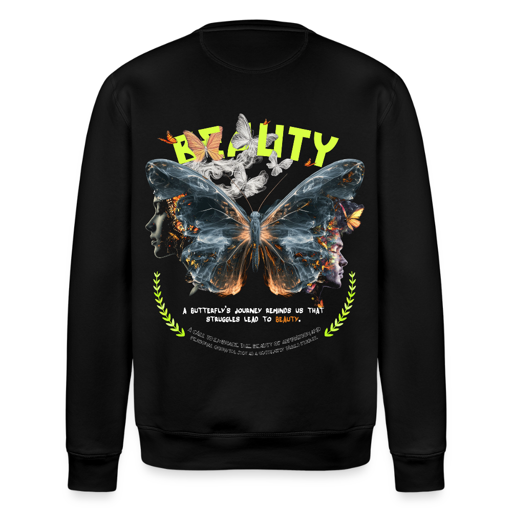 Harith, Schmetterling, 1st | Roller, Unisex Bio-Sweatshirt - Schwarz
