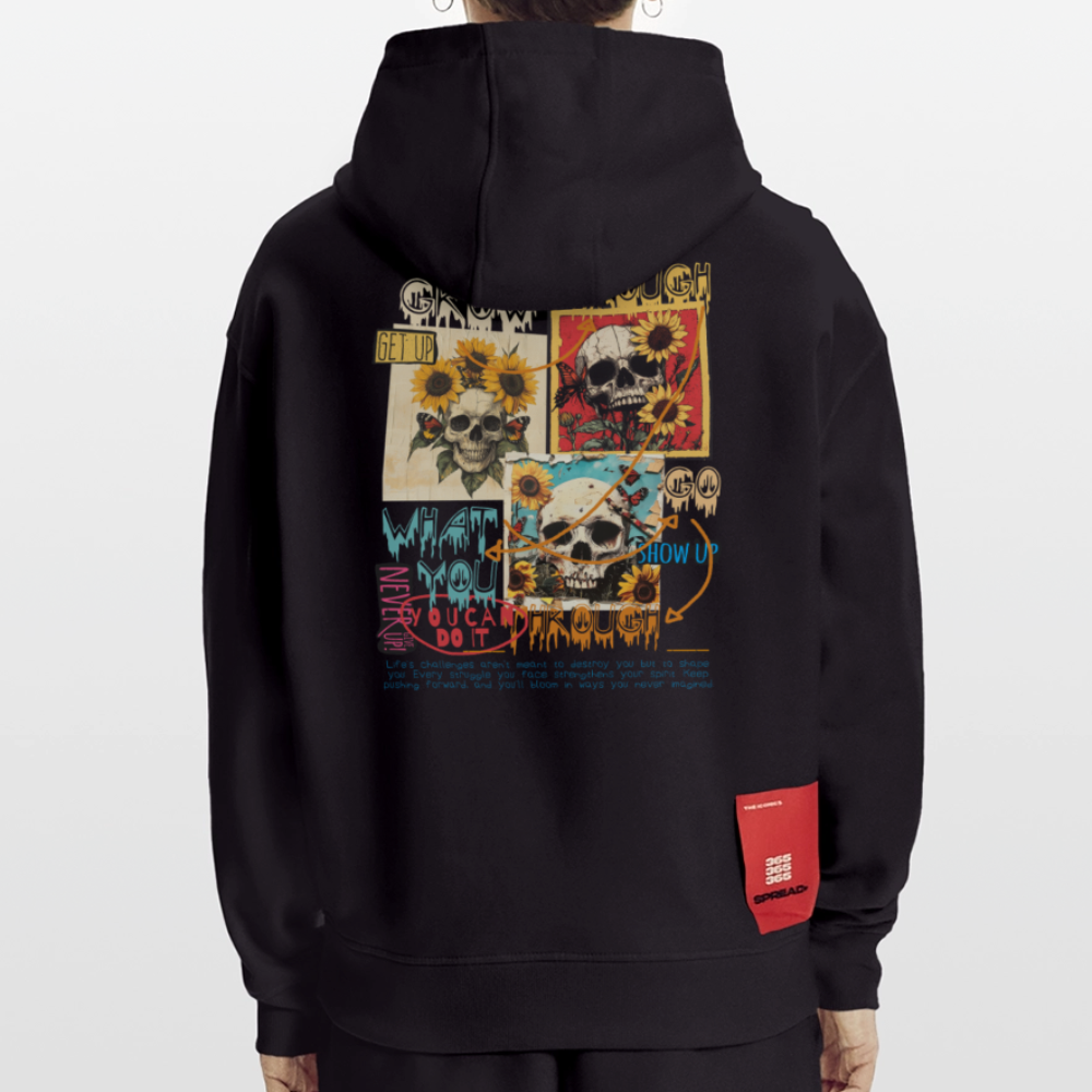 Odysseus, Totenköpfe, 1st | Heavyweight Oversized Bio Hoodie, Unisex - SOLID BLACK