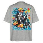 Calveron, Skelet, 1st | Blaster, Oversize Bio T-Shirt, Unisex - Grau meliert