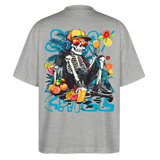 Calveron, Skelet, 1st | Blaster, Oversize Bio T-Shirt, Unisex - Grau meliert