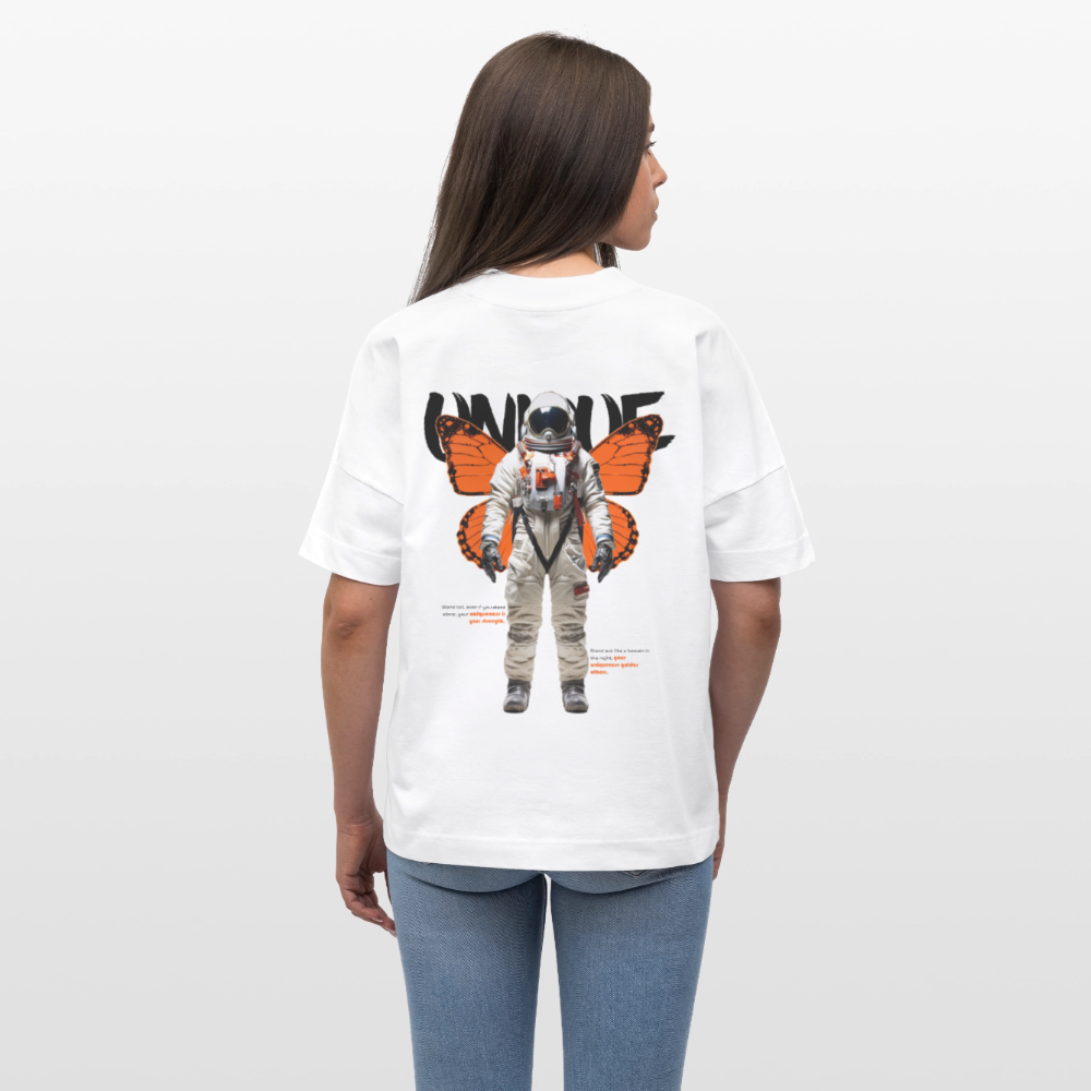 Lunaris, Astronaut, 1st | Blaster, Oversize Bio T-Shirt, Unisex - Weiß