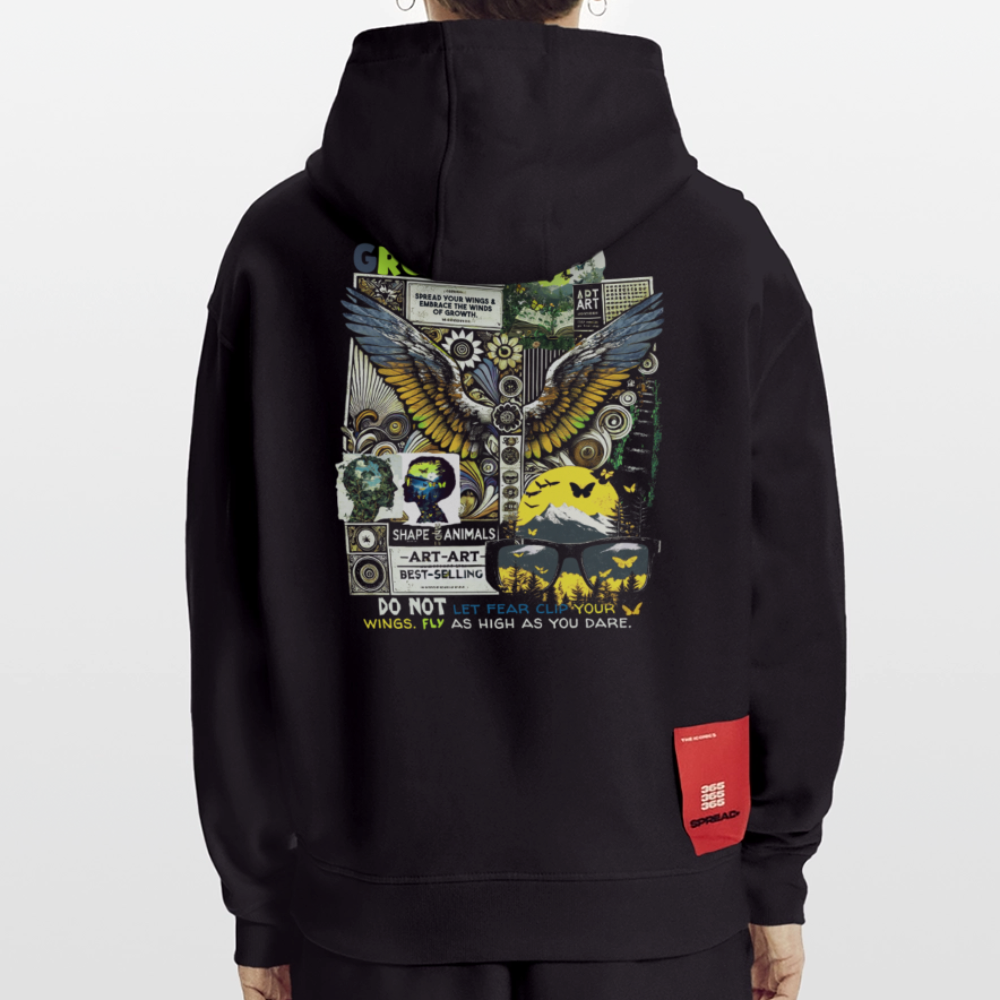 Lugh , Engel, 1st | Heavyweight Oversized Bio Hoodie, Unisex - SOLID BLACK