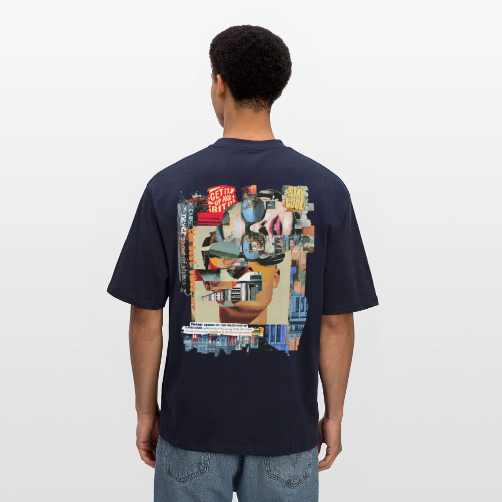 Seraphion, Gesichter, 1st | Breezy, Oversized Unisex T-Shirt - Navy