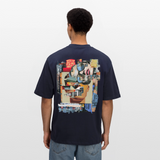Seraphion, Gesichter, 1st | Breezy, Oversized Unisex T-Shirt - Navy