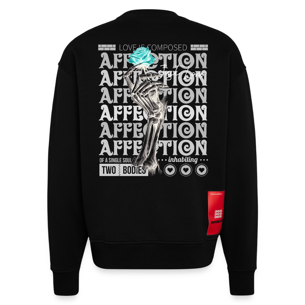 Hestian, Rose, 1st | Heavyweight Oversized Bio Sweater, Unisex - SOLID BLACK